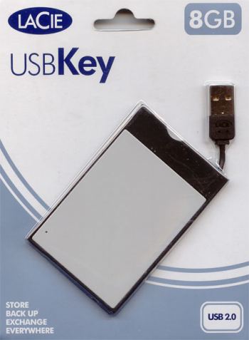 LACIE 8GB BLACK KEY, 56x86x6mm, USB 2.0, BUS POWERED DRIVE. code:  LACIE 301027