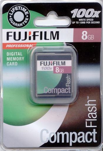 FUJI 8GB COMPACT FLASH 100X 15 MB PER SEC P10NM00500A FOR PHOTOGRAPHIC, SECURITY & MEDICAL USE