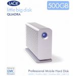 LACIE 500GB LITTLE BIG DISK QUADRA, eSATA, USB2, FW400 & FW800 5400 RPM HARD DRIVE WITH BUILT IN RAID. code: LACIE 301317EK
