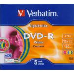 VERBATIM 4.7GB -r 16x LIGHTSCRIBE DISCS, 5 DIFFERENT COLOURS, SLIM CASES. code: VERBATIM 43674