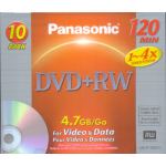 PANASONIC PACK OF 10 IN SLIMCASE DVD 4.7GB +r REWRITABLE 1-4x. code: LM-UF120LE10