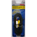 HAMA 2 METRE 3 PHONO (VIDEO AND STEREO AUDIO) TO 4 PIN 2.5mm MINI JACK (STRAIGHT). code: 074210