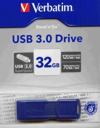 VERBATIM USB3.0 32GB MEMORYSTICK STORE'N'GO DRIVE. 43896