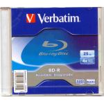 VERBATIM BLU RAY SINGLE LAYER 25GB 4x, SLIM CASE, HARDCOAT. code 43721