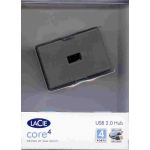 LACIE CORE4 USB 2.0 HUB. 4PORTS WITH BUILT IN CONNECTION WITH MINI USB AND HOST USB