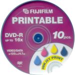 FUJI DVD-R 4.7GB 16x FULL INKJET PRINTABLE 10 PACK code: P10DVMGJ09A