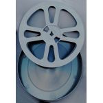 PLASTIC (GREY) EMPTY FILM SPOOL and CAN 16mm x 400ft