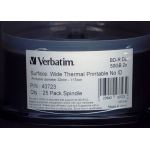 VERBATIM BLU RAY DUAL LAYER, 50GB, 2x, FULL SURFACE THERMAL PRINTABLE. 25 PACK SPINDLE. code 43723