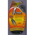 CABLE LOGIC 2 METRE HDMI LEAD GOLD PLATED CONNECTORS - HDTV/DVD LEAD