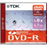 TDK DVD 4.7GB -r 1-8x - SCRATCHPROOF (MORE SCRATCH RESISTANT THAN NORMAL DISC) INDIVIDUAL JEWEL CASE