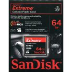 SANDISK 64GB COMPACT FLASH MEMORY CARD UP TO 400x 60Mb/sec SDCFX064GX46