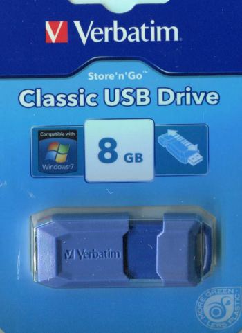 VERBATIM  MEMORYSTICK 8GB CLASSIC USB DRIVE :43991