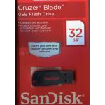SANDISK 32GB CRUZER BLADE USB FLASH DRIVE : SDCZO-032G-B35