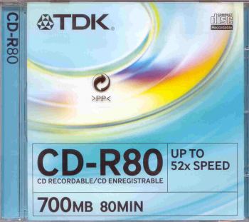  TDK CDR 80 MIN 52X - COMPUTER, CD & DVD SUPPLIES