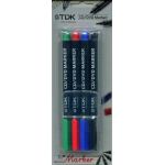 TDK PACK OF 4 CDR/DVD PENS RED/BLUE/GRN/BLK COMPUTER CD/DVD SUPPLIES