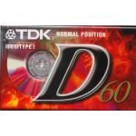 TDK D C-60 AUDIO CASSETTE SOUND RECORDING